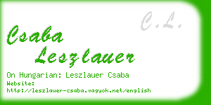 csaba leszlauer business card